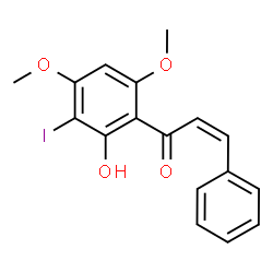 ChemSpider 2D Image | (2Z)-1-(2-Hydroxy-3-iodo-4,6-dimethoxyphenyl)-3-phenyl-2-propen-1-one | C17H15IO4