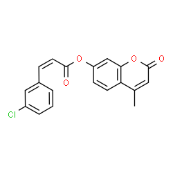ChemSpider 2D Image | 4-Methyl-2-oxo-2H-chromen-7-yl (2Z)-3-(3-chlorophenyl)acrylate | C19H13ClO4