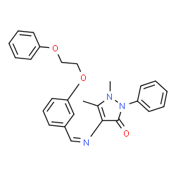 ChemSpider 2D Image | 1,5-Dimethyl-4-{(Z)-[3-(2-phenoxyethoxy)benzylidene]amino}-2-phenyl-1,2-dihydro-3H-pyrazol-3-one | C26H25N3O3