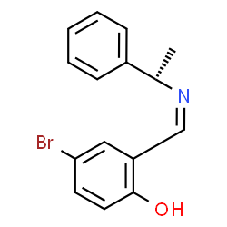 ChemSpider 2D Image | 4-Bromo-2-[(Z)-{[(1R)-1-phenylethyl]imino}methyl]phenol | C15H14BrNO