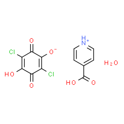 ChemSpider 2D Image | 4-Carboxypyridinium 2,5-dichloro-4-hydroxy-3,6-dioxo-1,4-cyclohexadien-1-olate hydrate (1:1:1) | C12H9Cl2NO7