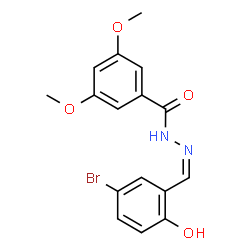 ChemSpider 2D Image | N'-[(Z)-(5-Bromo-2-hydroxyphenyl)methylene]-3,5-dimethoxybenzohydrazide | C16H15BrN2O4