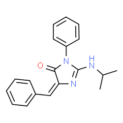 ChemSpider 2D Image | (5E)-5-Benzylidene-2-(isopropylamino)-3-phenyl-3,5-dihydro-4H-imidazol-4-one | C19H19N3O