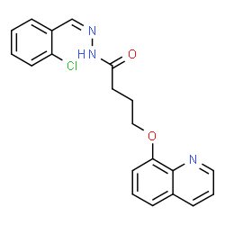 ChemSpider 2D Image | N'-[(Z)-(2-Chlorophenyl)methylene]-4-(8-quinolinyloxy)butanehydrazide | C20H18ClN3O2