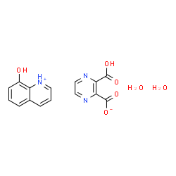 ChemSpider 2D Image | 8-Hydroxyquinolinium 3-carboxy-2-pyrazinecarboxylate hydrate (1:1:2) | C15H15N3O7