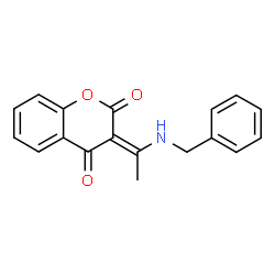 ChemSpider 2D Image | (3Z)-3-[1-(Benzylamino)ethylidene]-2H-chromene-2,4(3H)-dione | C18H15NO3