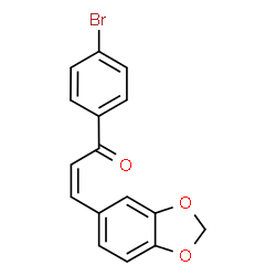 ChemSpider 2D Image | (2Z)-3-(1,3-Benzodioxol-5-yl)-1-(4-bromophenyl)-2-propen-1-one | C16H11BrO3