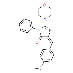 ChemSpider 2D Image | (5E)-5-(4-Methoxybenzylidene)-2-(4-morpholinyl)-3-phenyl-3,5-dihydro-4H-imidazol-4-one | C21H21N3O3