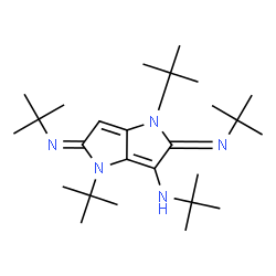 ChemSpider 2D Image | (2Z,5E)-N,1,4-Tris(2-methyl-2-propanyl)-2,5-bis[(2-methyl-2-propanyl)imino]-1,2,4,5-tetrahydropyrrolo[3,2-b]pyrrol-3-amine | C26H47N5