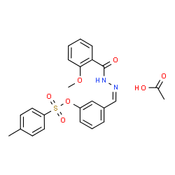 ChemSpider 2D Image | 3-{(Z)-[(2-Methoxybenzoyl)hydrazono]methyl}phenyl 4-methylbenzenesulfonate acetate (1:1) | C24H24N2O7S