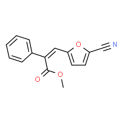 ChemSpider 2D Image | Methyl (2Z)-3-(5-cyano-2-furyl)-2-phenylacrylate | C15H11NO3