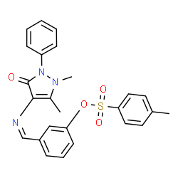 ChemSpider 2D Image | 3-{(Z)-[(1,5-Dimethyl-3-oxo-2-phenyl-2,3-dihydro-1H-pyrazol-4-yl)imino]methyl}phenyl 4-methylbenzenesulfonate | C25H23N3O4S