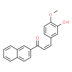 ChemSpider 2D Image | (2Z)-3-(3-Hydroxy-4-methoxyphenyl)-1-(2-naphthyl)-2-propen-1-one | C20H16O3