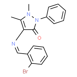 ChemSpider 2D Image | 4-[(Z)-(2-Bromobenzylidene)amino]-1,5-dimethyl-2-phenyl-1,2-dihydro-3H-pyrazol-3-one | C18H16BrN3O