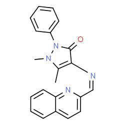 ChemSpider 2D Image | 1,5-Dimethyl-2-phenyl-4-[(Z)-(2-quinolinylmethylene)amino]-1,2-dihydro-3H-pyrazol-3-one | C21H18N4O