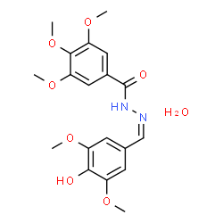 ChemSpider 2D Image | N'-[(Z)-(4-Hydroxy-3,5-dimethoxyphenyl)methylene]-3,4,5-trimethoxybenzohydrazide hydrate (1:1) | C19H24N2O8