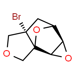ChemSpider 2D Image | (5S,8R,10R)-5-Bromo-3,9,11-trioxatetracyclo[5.3.1.0~1,5~.0~8,10~]undecane | C8H9BrO3