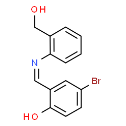 ChemSpider 2D Image | 4-Bromo-2-[(Z)-{[2-(hydroxymethyl)phenyl]imino}methyl]phenol | C14H12BrNO2