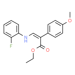 ChemSpider 2D Image | Ethyl (2Z)-3-[(2-fluorophenyl)amino]-2-(4-methoxyphenyl)acrylate | C18H18FNO3