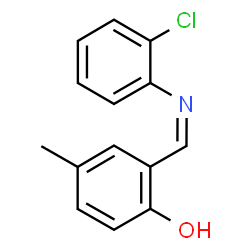 ChemSpider 2D Image | 2-{(Z)-[(2-Chlorophenyl)imino]methyl}-4-methylphenol | C14H12ClNO