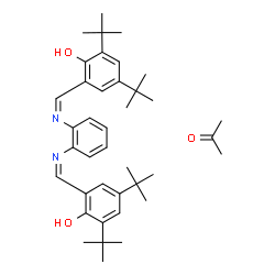 ChemSpider 2D Image | Acetone - 2,2'-{1,2-phenylenebis[nitrilo(Z)methylylidene]}bis[4,6-bis(2-methyl-2-propanyl)phenol] (1:1) | C39H54N2O3