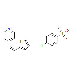 ChemSpider 2D Image | 1-Methyl-4-[(Z)-2-(2-thienyl)vinyl]pyridinium 4-chlorobenzenesulfonate | C18H16ClNO3S2