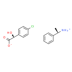 ChemSpider 2D Image | (1R)-1-Phenylethanaminium (2S)-(4-chlorophenyl)(hydroxy)acetate | C16H18ClNO3