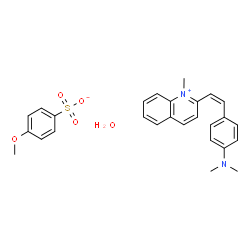 ChemSpider 2D Image | 2-{(Z)-2-[4-(Dimethylamino)phenyl]vinyl}-1-methylquinolinium 4-methoxybenzenesulfonate hydrate (1:1:1) | C27H30N2O5S