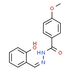ChemSpider 2D Image | N'-[(Z)-(2-Hydroxyphenyl)methylene]-4-methoxybenzohydrazide | C15H14N2O3