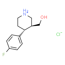ChemSpider 2D Image | (3S,4R)-4-(4-Fluorophenyl)-3-(hydroxymethyl)piperidinium chloride | C12H17ClFNO