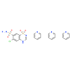 ChemSpider 2D Image | 6-Chloro-2H-1,2,4-benzothiadiazine-7-sulfonamide 1,1-dioxide - pyridine (1:3) | C22H21ClN6O4S2