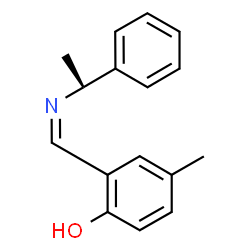 ChemSpider 2D Image | 4-Methyl-2-[(Z)-{[(1R)-1-phenylethyl]imino}methyl]phenol | C16H17NO