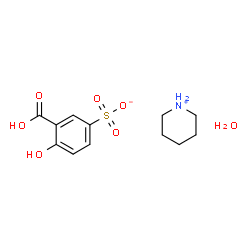 ChemSpider 2D Image | Piperidinium 3-carboxy-4-hydroxybenzenesulfonate hydrate (1:1:1) | C12H19NO7S