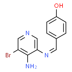 ChemSpider 2D Image | 4-{(Z)-[(4-Amino-5-bromo-3-pyridinyl)imino]methyl}phenol | C12H10BrN3O