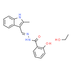 ChemSpider 2D Image | 2-Hydroxy-N'-[(E)-(2-methyl-1H-indol-3-yl)methylene]benzohydrazide - ethanol (1:1) | C19H21N3O3