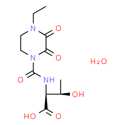 ChemSpider 2D Image | N-[(4-Ethyl-2,3-dioxo-1-piperazinyl)carbonyl]-L-threonine hydrate (1:1) | C11H19N3O7