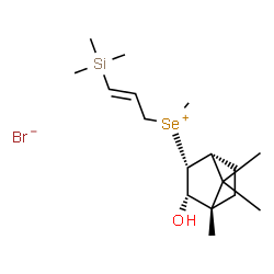 ChemSpider 2D Image | [(1R,2R,3S,4S)-3-Hydroxy-4,7,7-trimethylbicyclo[2.2.1]hept-2-yl](methyl)[(2E)-3-(trimethylsilyl)-2-propen-1-yl]selenonium bromide | C17H33BrOSeSi