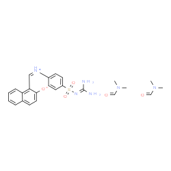 ChemSpider 2D Image | 1-[(Z)-{[4-(Carbamimidoylsulfamoyl)phenyl]iminio}methyl]-2-naphthalenolate - N,N-dimethylformamide (1:2) | C24H30N6O5S