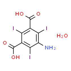 ChemSpider 2D Image | 5-Amino-2,4,6-triiodoisophthalic acid hydrate (1:1) | C8H6I3NO5