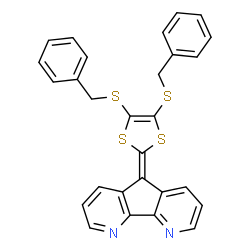 ChemSpider 2D Image | 5-[4,5-Bis(benzylsulfanyl)-1,3-dithiol-2-ylidene]-5H-pyrido[3',2':4,5]cyclopenta[1,2-b]pyridine | C28H20N2S4