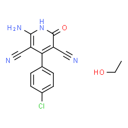ChemSpider 2D Image | 6-Amino-4-(4-chlorophenyl)-2-oxo-1,2-dihydro-3,5-pyridinedicarbonitrile - ethanol (1:1) | C15H13ClN4O2
