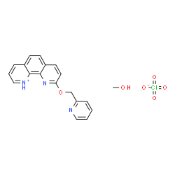 ChemSpider 2D Image | 9-(2-Pyridinylmethoxy)-1,10-phenanthrolin-1-ium perchlorate - methanol (1:1:1) | C19H18ClN3O6