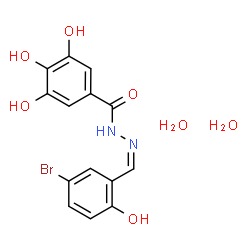 ChemSpider 2D Image | N'-[(Z)-(5-Bromo-2-hydroxyphenyl)methylene]-3,4,5-trihydroxybenzohydrazide dihydrate | C14H15BrN2O7