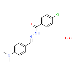 ChemSpider 2D Image | 4-Chloro-N'-{(E)-[4-(dimethylamino)phenyl]methylene}benzohydrazide hydrate (1:1) | C16H18ClN3O2