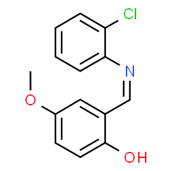 ChemSpider 2D Image | 2-{(Z)-[(2-Chlorophenyl)imino]methyl}-4-methoxyphenol | C14H12ClNO2