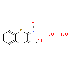 ChemSpider 2D Image | (2Z)-N-Hydroxy-2-(hydroxyimino)-2H-1,4-benzothiazin-3-amine dihydrate | C8H11N3O4S
