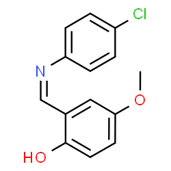 ChemSpider 2D Image | 2-{(Z)-[(4-Chlorophenyl)imino]methyl}-4-methoxyphenol | C14H12ClNO2