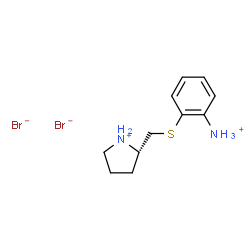 ChemSpider 2D Image | (2S)-2-{[(2-Ammoniophenyl)sulfanyl]methyl}pyrrolidinium dibromide | C11H18Br2N2S