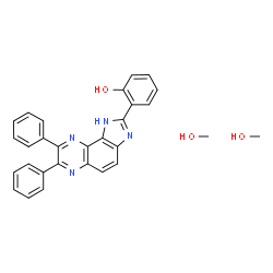 ChemSpider 2D Image | 2-(7,8-Diphenyl-1H-imidazo[4,5-f]quinoxalin-2-yl)phenol - methanol (1:2) | C29H26N4O3