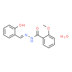 ChemSpider 2D Image | N'-[(E)-(2-Hydroxyphenyl)methylene]-2-methoxybenzohydrazide hydrate (1:1) | C15H16N2O4